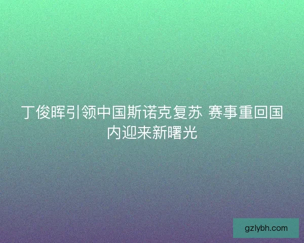 丁俊晖引领中国斯诺克复苏 赛事重回国内迎来新曙光 丁俊晖引领中国斯诺克复苏 赛事重回国内迎来新曙光