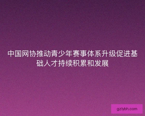 中国网协推动青少年赛事体系升级促进基础人才持续积累和发展