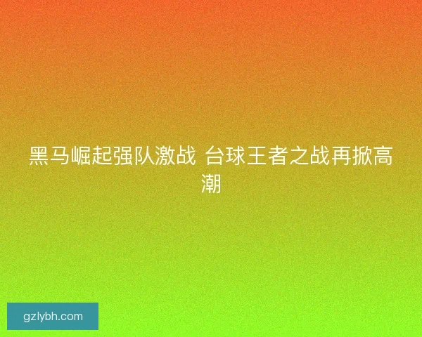 黑马崛起强队激战 台球王者之战再掀高潮 黑马崛起强队激战 台球王者之战再掀高潮